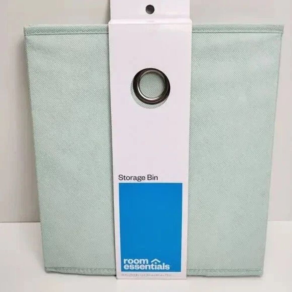 LOT OF 6 Target Room Essentials 11" Fabric Mint Collapsible Storage Cube Bin NEW